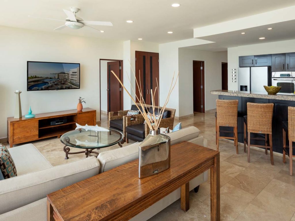 Penthouse Living Room And Kitchen.