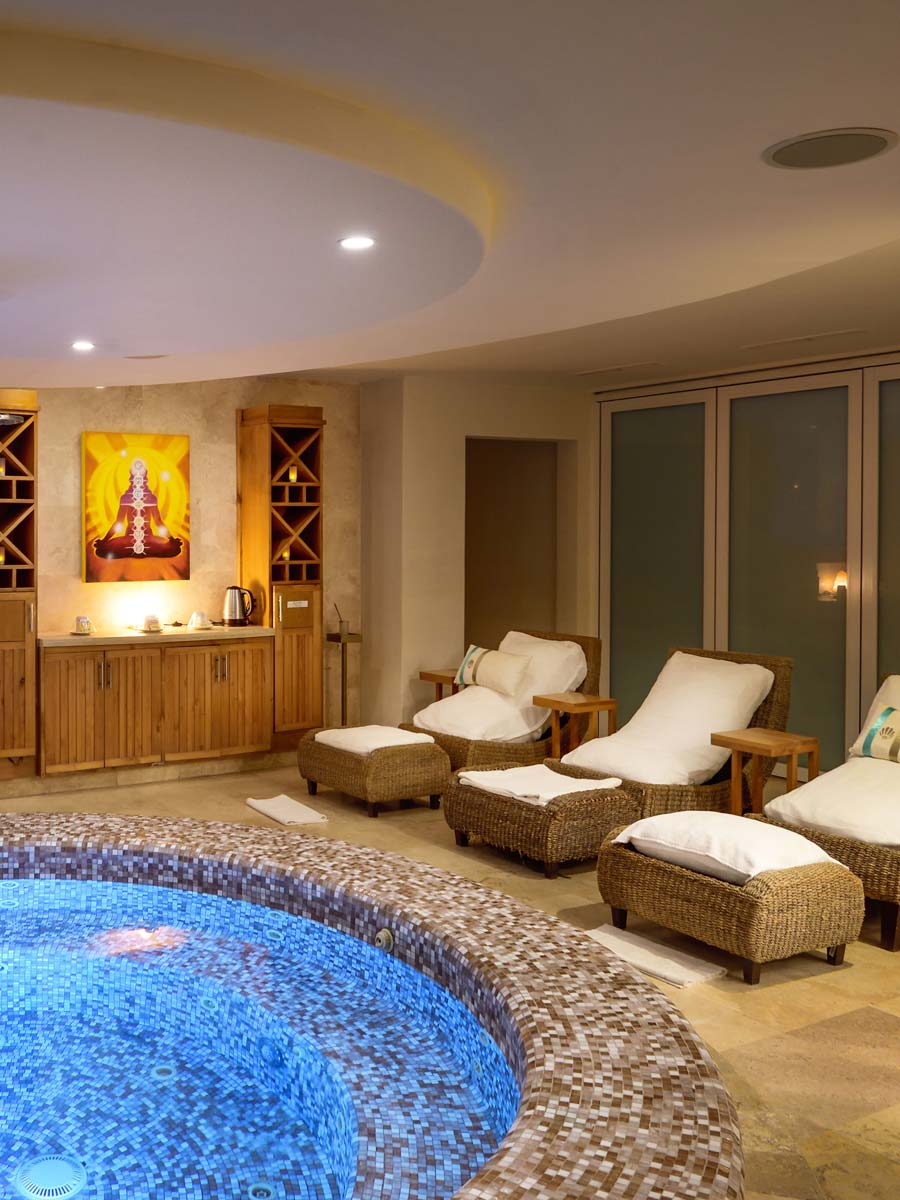 Jacuzzi And Lounge Chairs At The Corazon Cabo Spa.