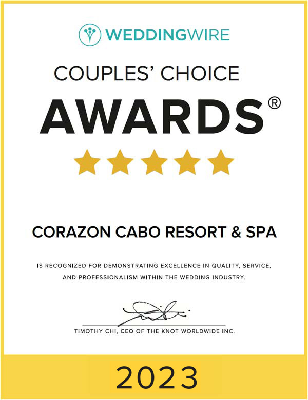 Corazón Cabo Wedding Wire Couples Choice Awards 2022.