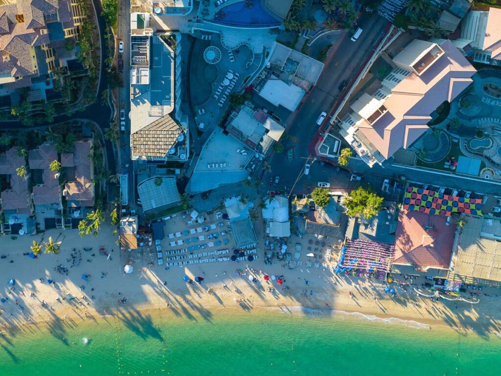 Aerial View Of The Resort And Beach.