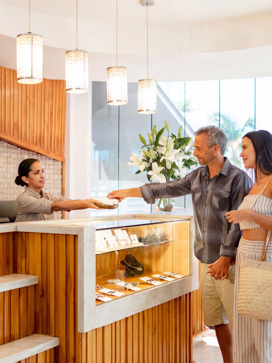 Couple Checking Into The Spa.