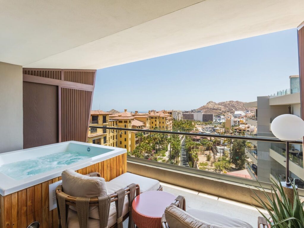 Hot Tub On Balcony With City View