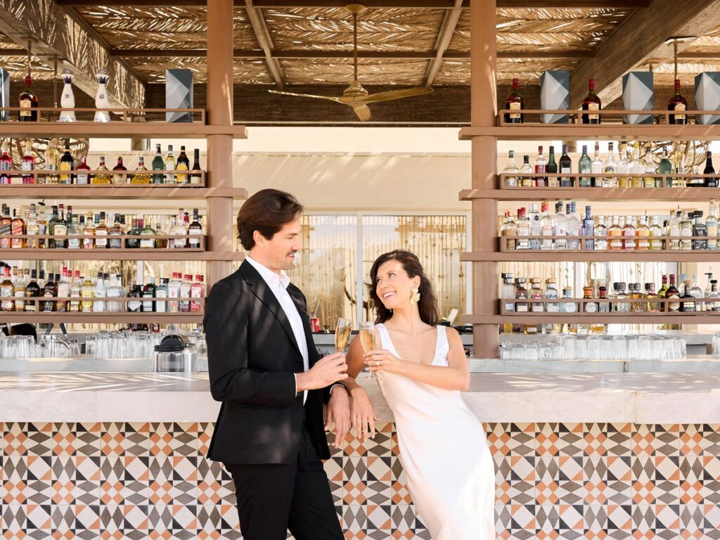 Bride And Groom At The Bar