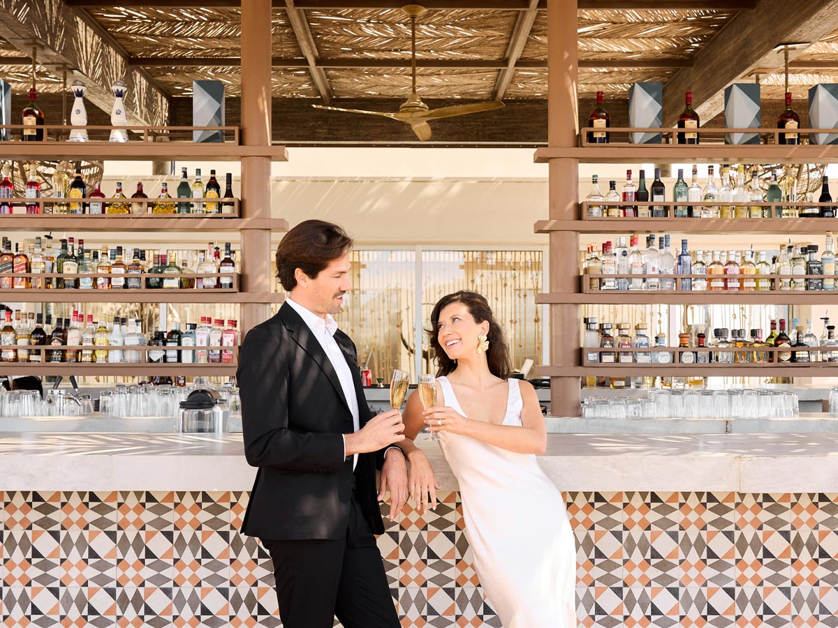 Bride And Groom At The Bar